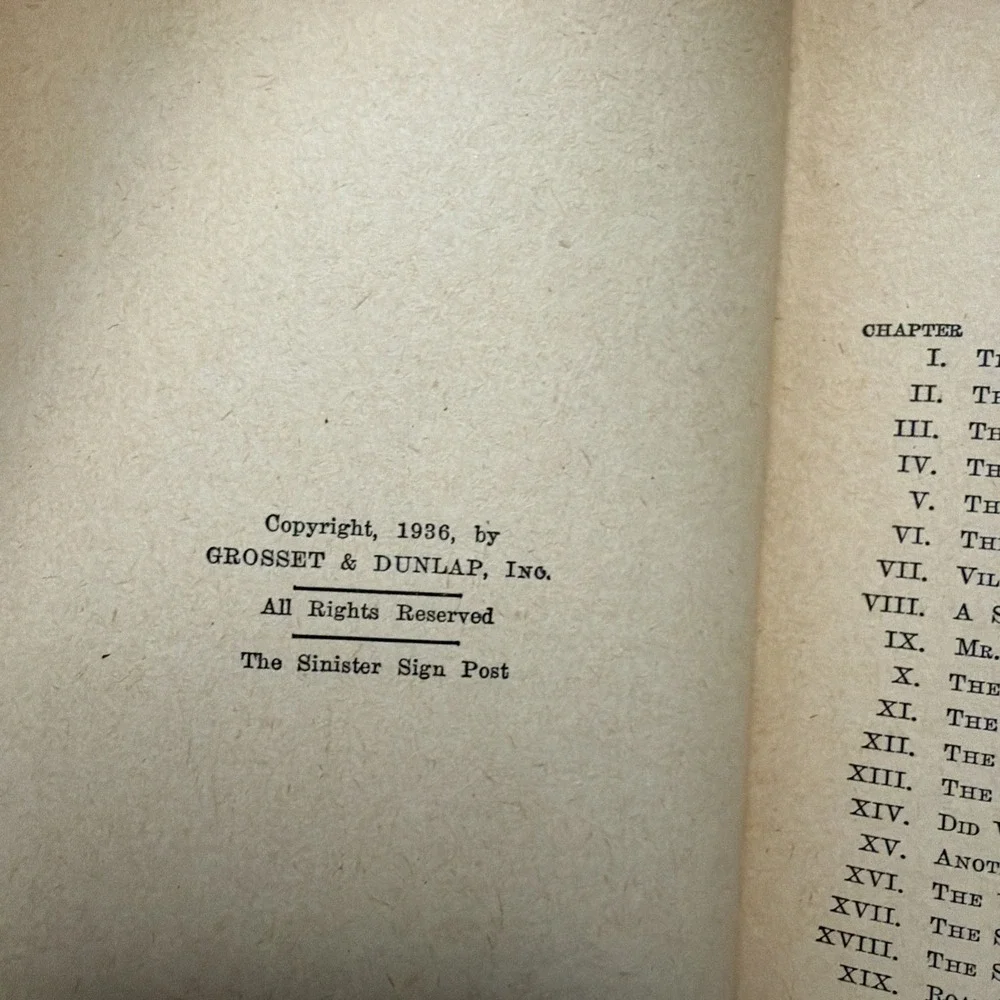 Hardy Boys The Sinister Sign Post Franklin‎ W. Dixon 1936 Illustrated